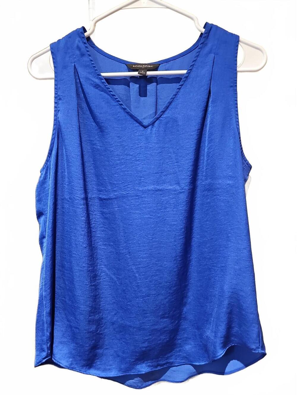 Banana Republic Royal Blue Satin Shell Tank Size S